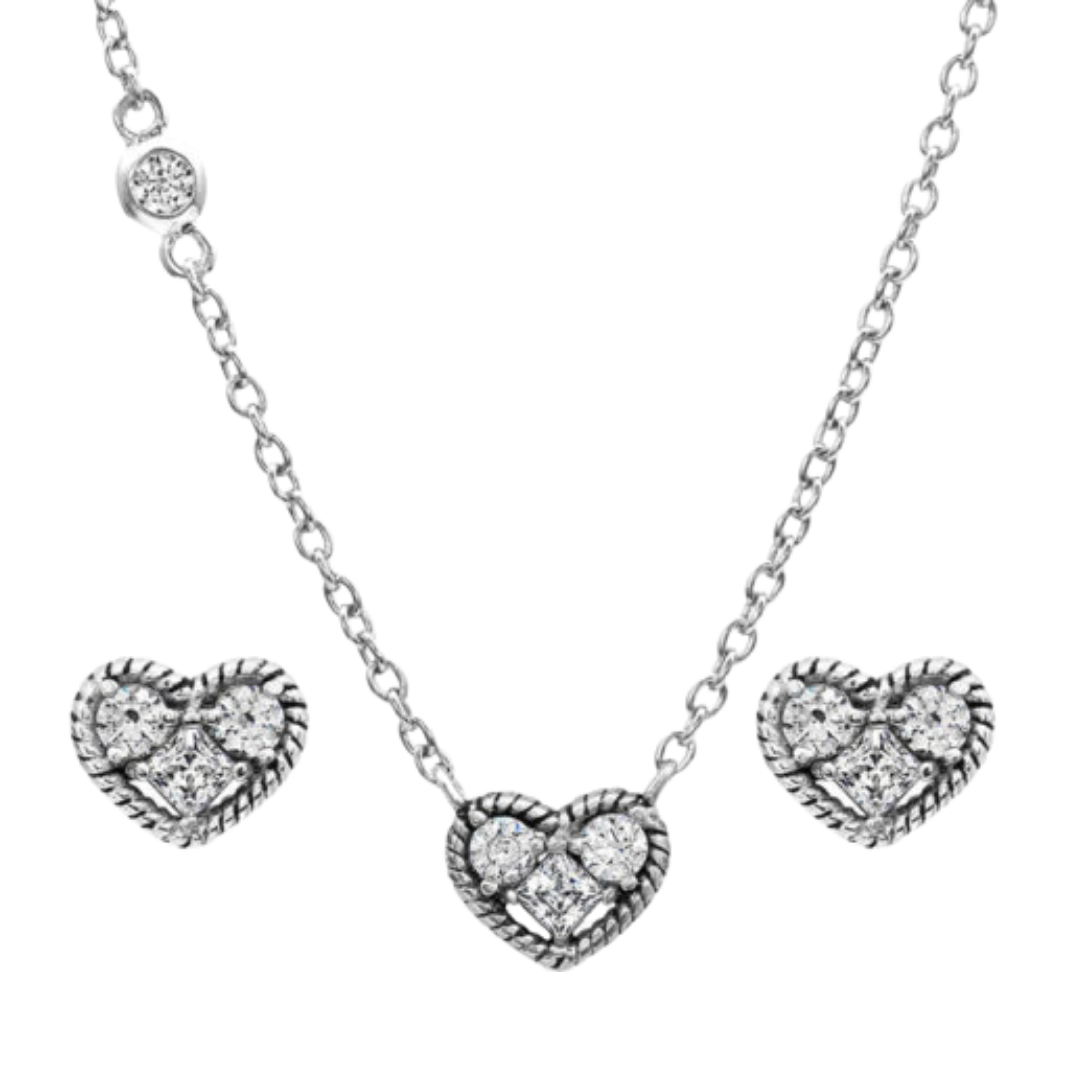 Montana Silversmiths Women's Heart Trio Grey Set