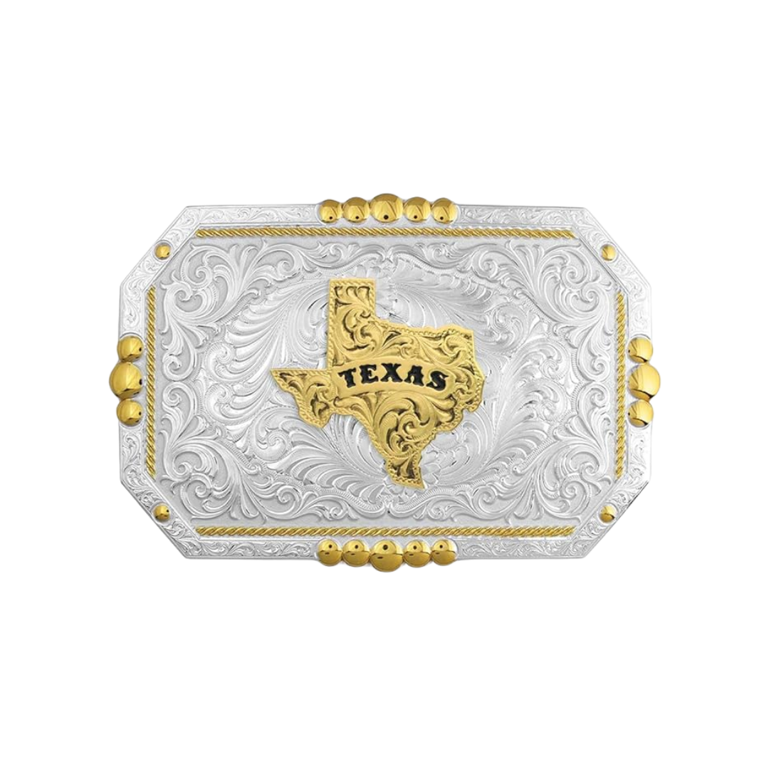 Montana Silversmiths Men's Texas Silver Grey Buckle