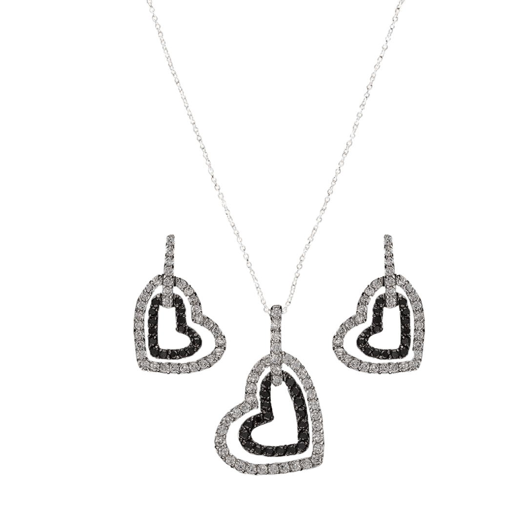 Montana Silversmiths Women's Heart Earrings Necklace Multicolor Set