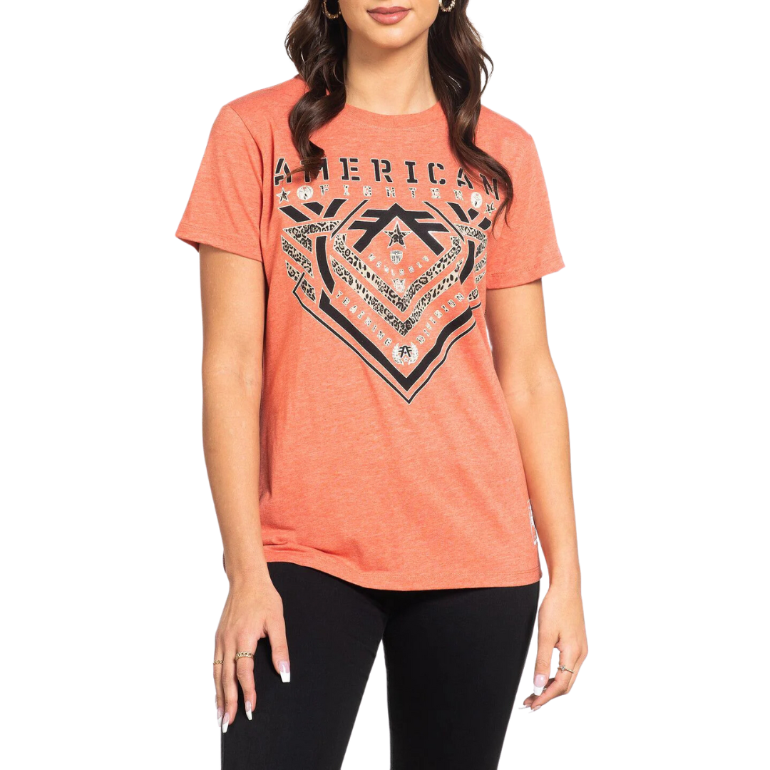 American Fighter Women's Parkside Short Orange Tee Shirt