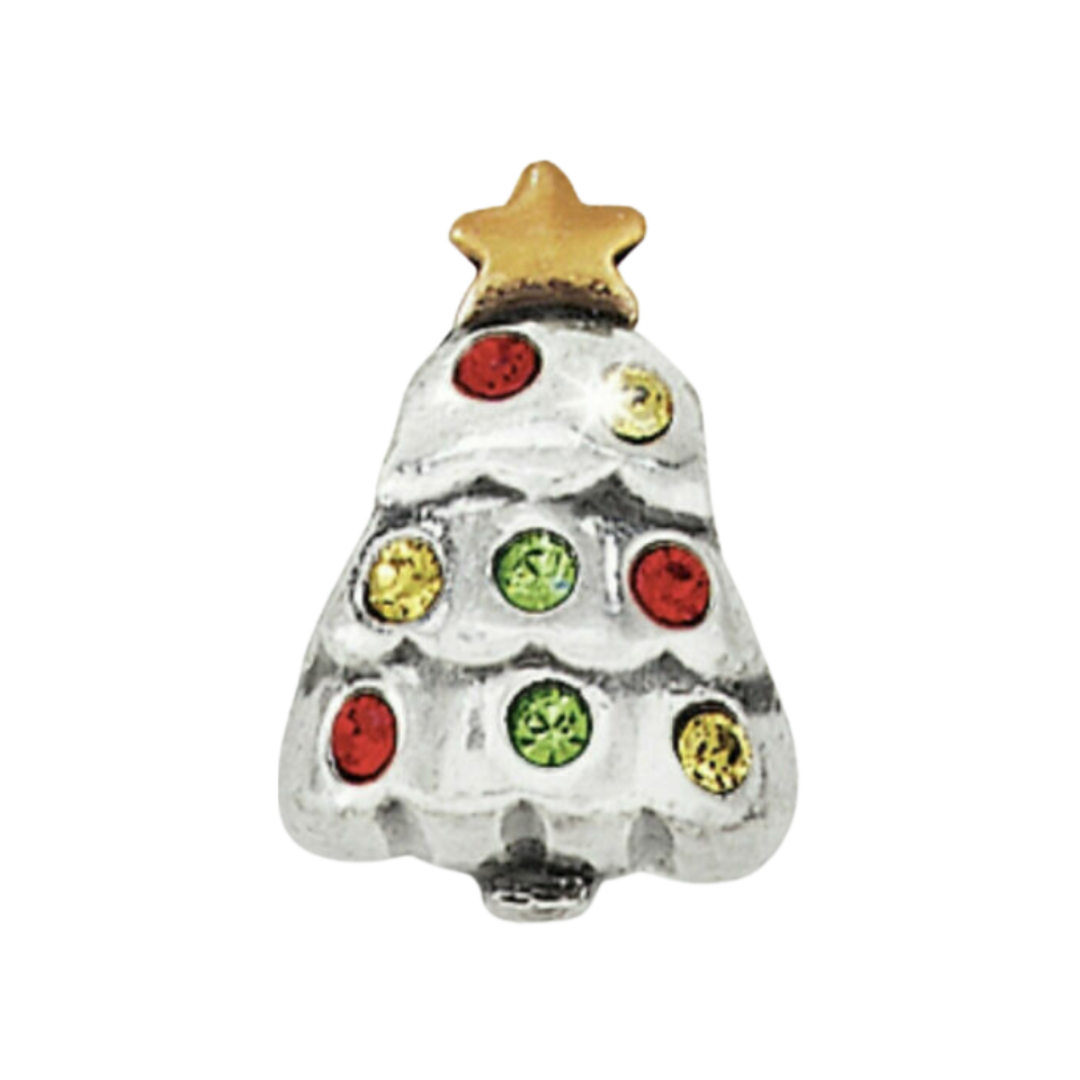 Brighton Women's Christmas Tree Holiday Crystals Spacer Grey Charm