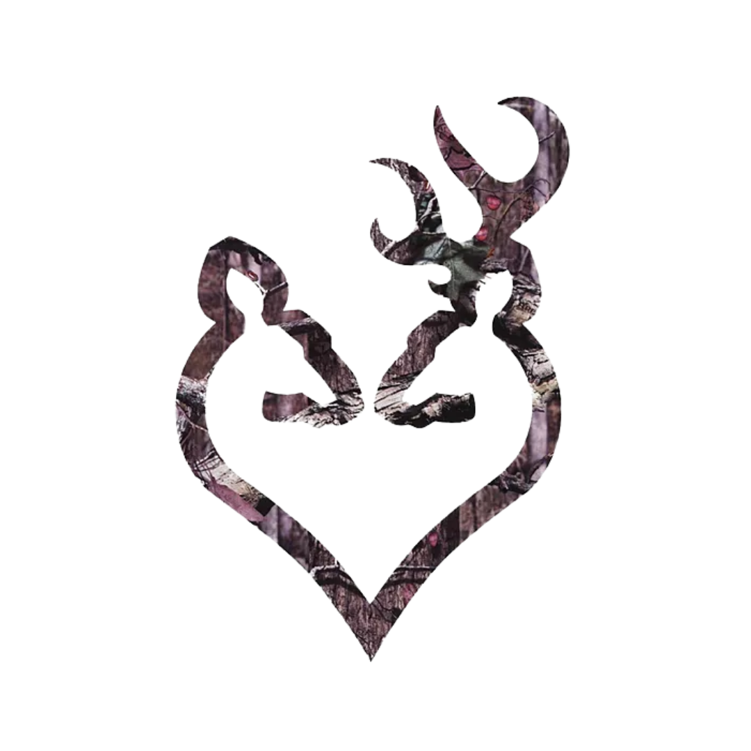 Browning 6" Buck Heart Decal Pink Stickers