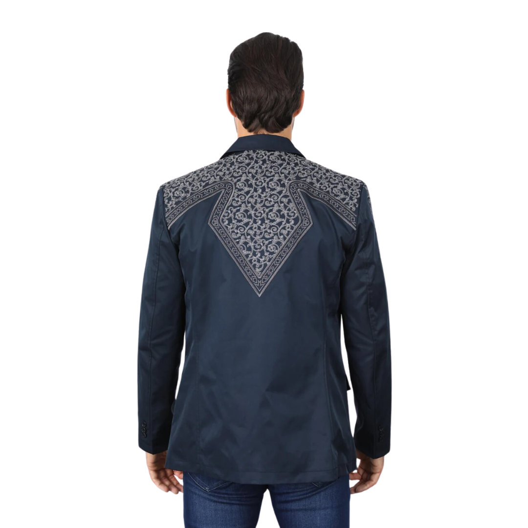 Platini Men's Embroidery Fashion Navy Blazer