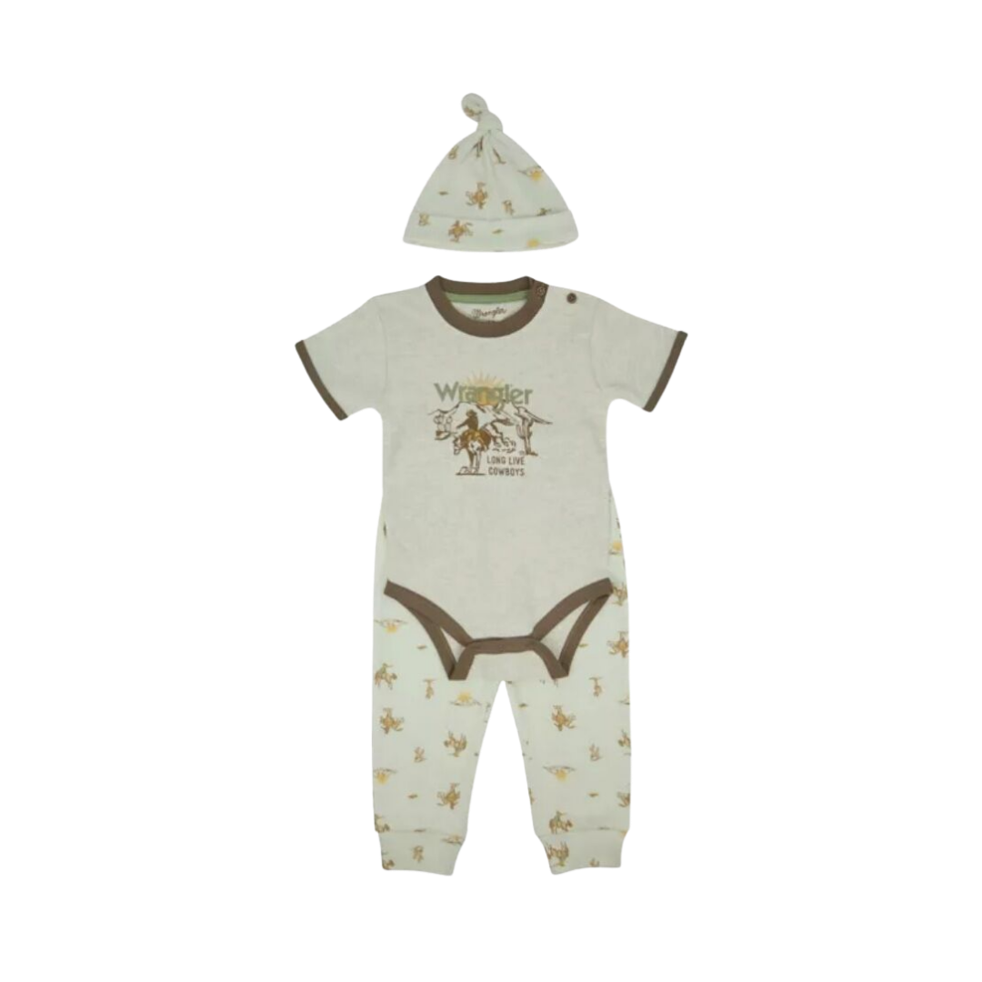 Wrangler Infant Boy's Cowboy Desert Oatmeal Jogger Set