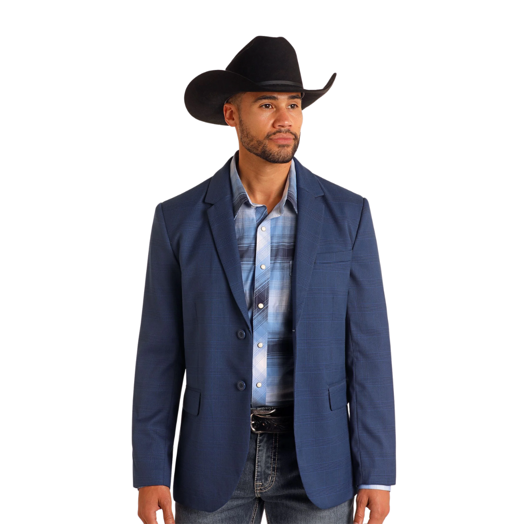 Rock & Roll Men's Navy Plaid Sport Coat.