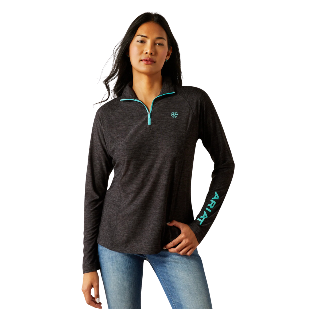 Ariat Women's Laguna Quarter Zip Top Black Sweaters