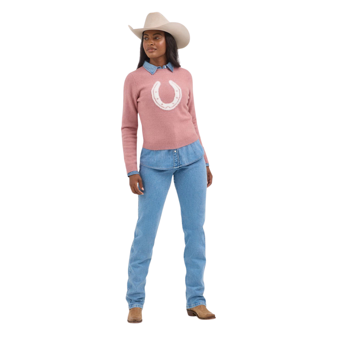 Wrangler Women's Retro Americana Pink Sweater