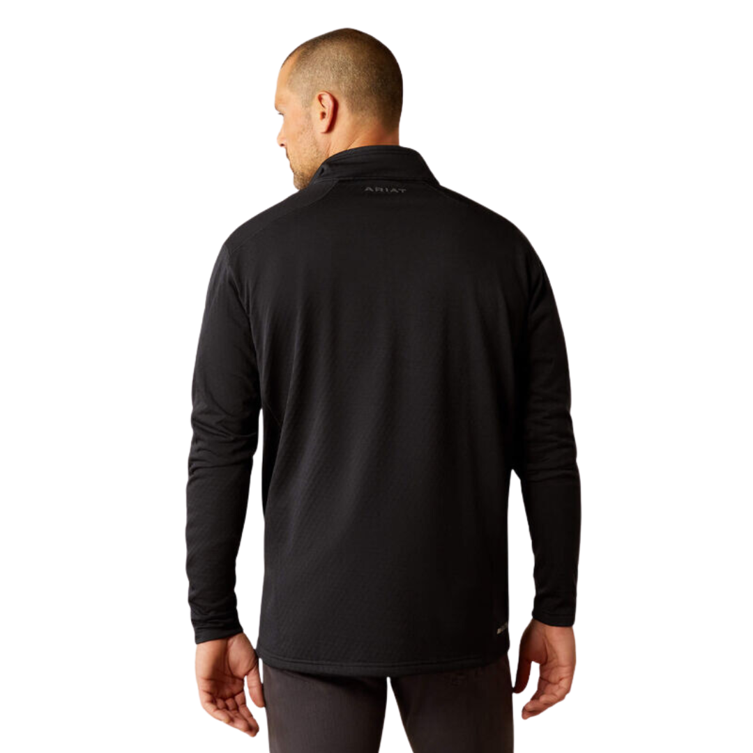 Ariat Men's Hex Fleece Zip Baselayer Black Sweater