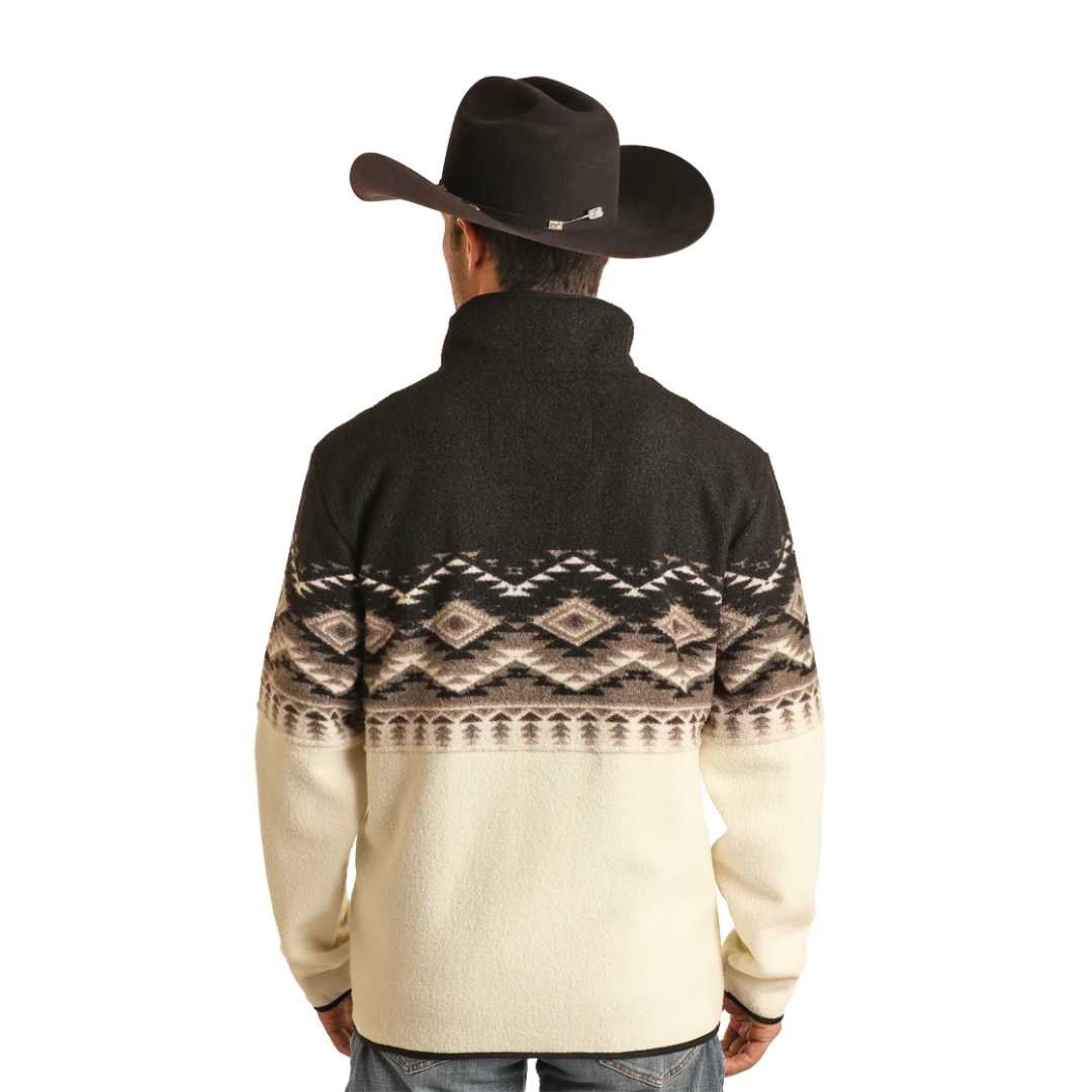 Panhandle Slim Men's Aztec Border Print Berber Sweater