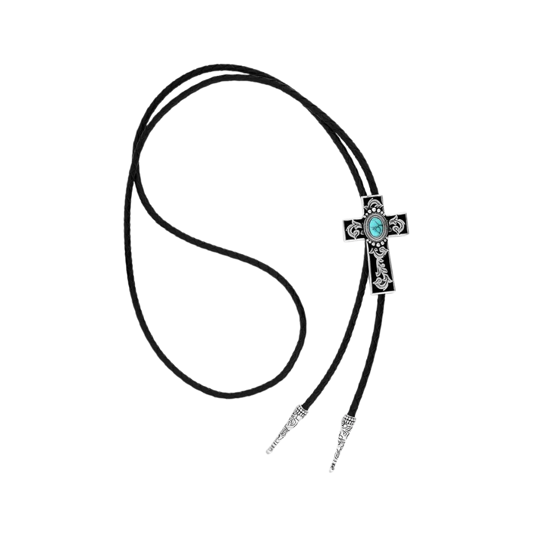 Montana Silversmiths Men's Everlasting Faith Cross Bolo Black Tie