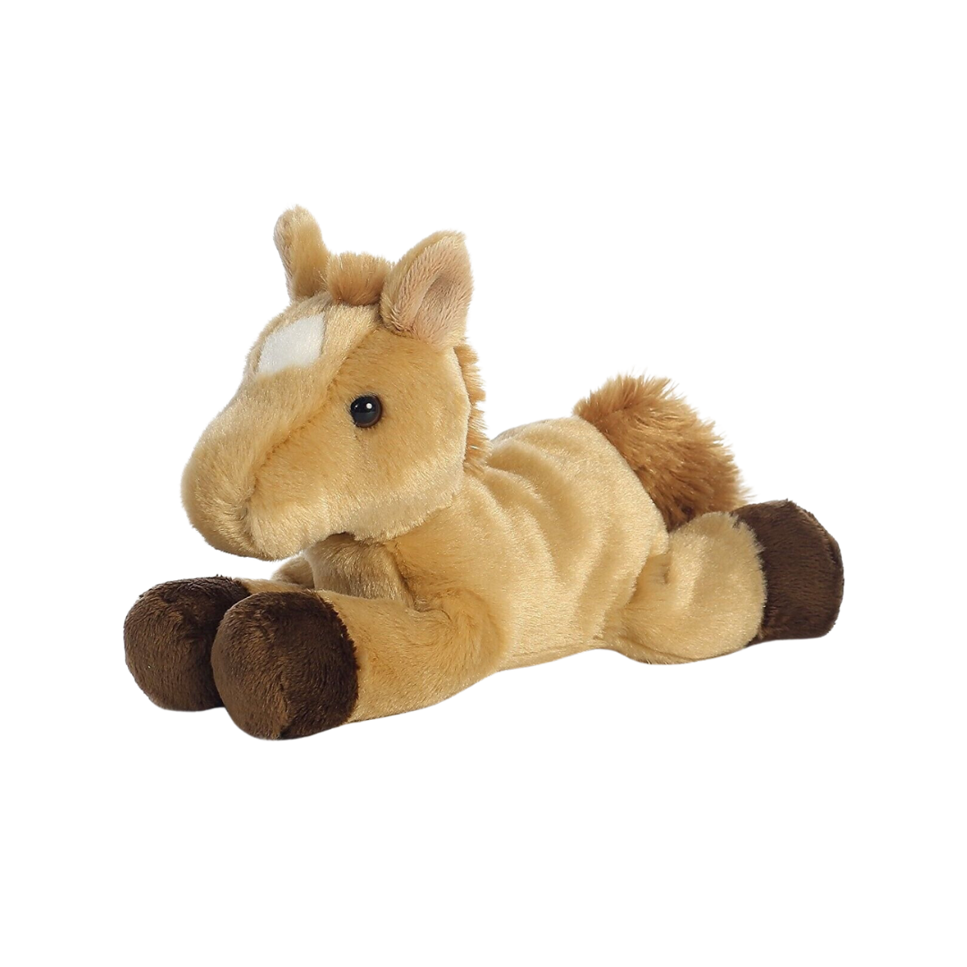 A&A Plush Toddler Horse Mini Animal Light Brown Toy