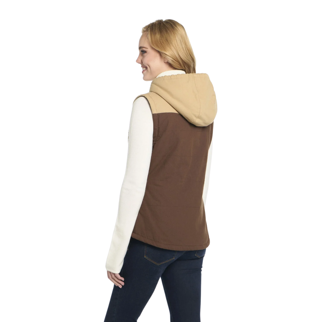 Cripple Creek Women's Hooded Cotton Walnut Vest