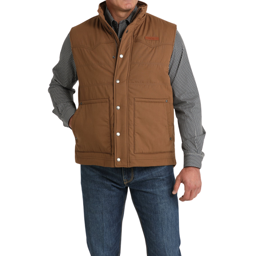 Cinch Men's Wax Coated Brown Vest