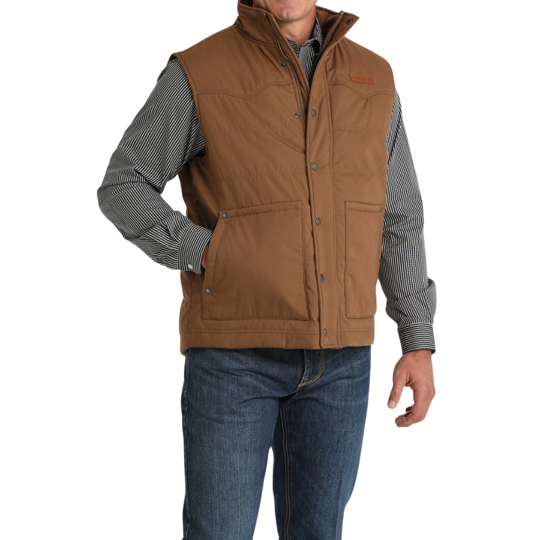 Cinch Men's Wax Coated Brown Vest
