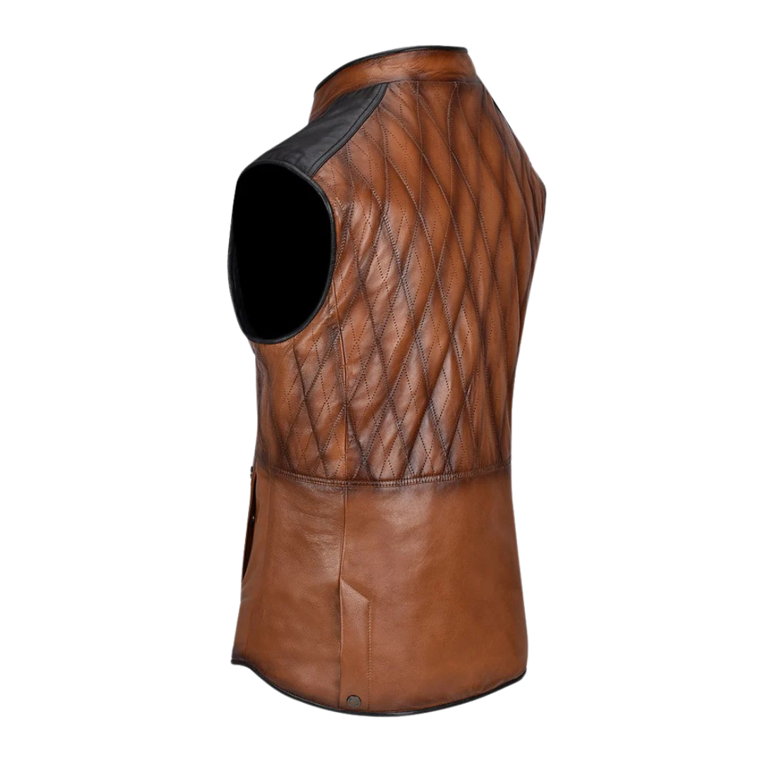 Cuadra Men's Embroidery Natural Maple Vest