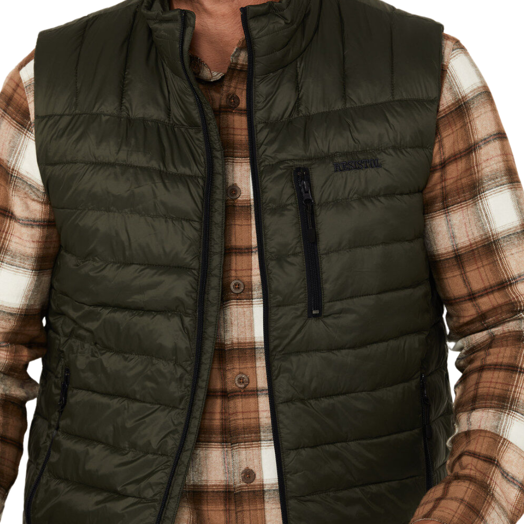 Resistol Men's Cold Puffer Olive Vest