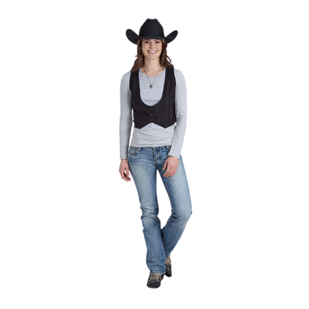 Roper Women's Cotton Corduroy Black Vest