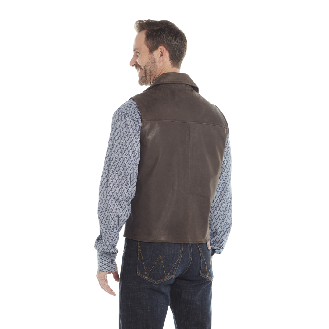 Sidran Men's Snap Front Collared Antique Mocha Vest