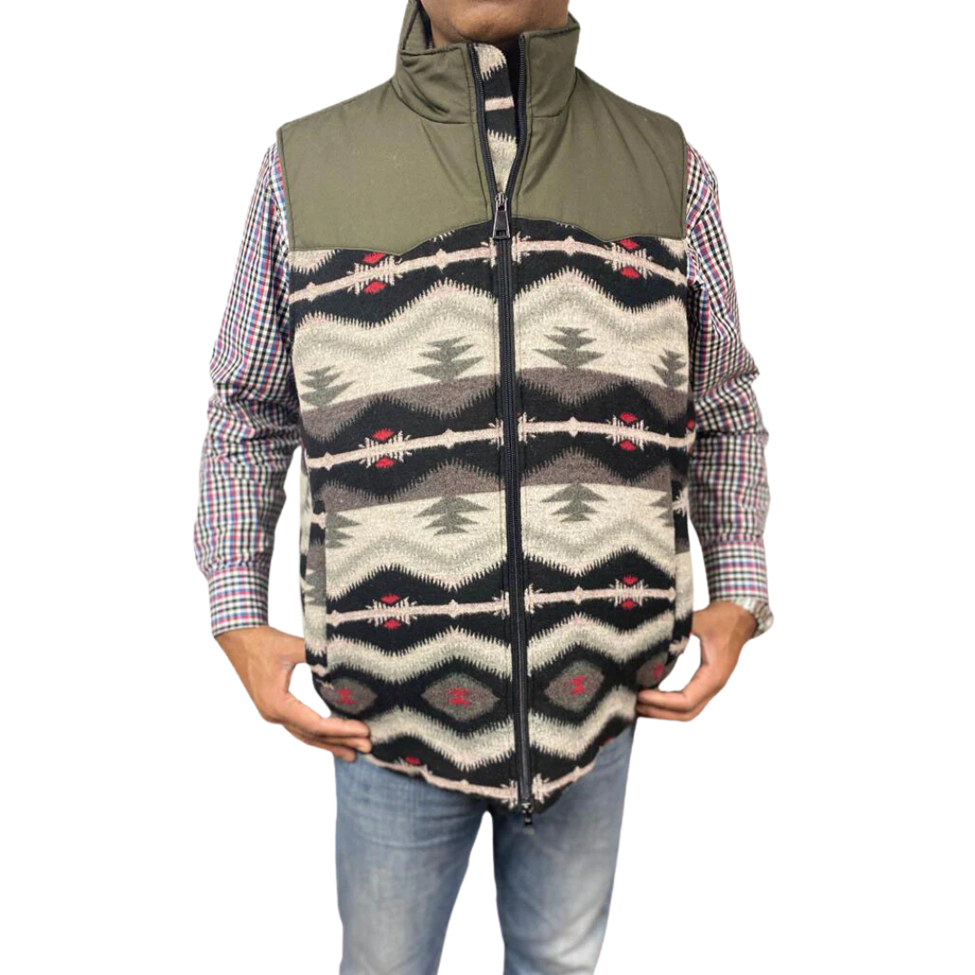 Montana Co Men's Western Aztec Puffer Vest