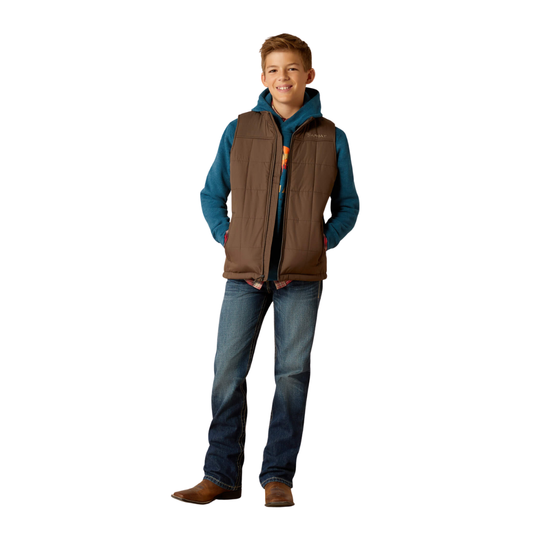 Ariat Youth Boy's Crius Insulated Banyan Bark Brown Vest