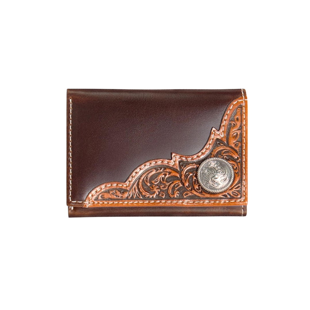 Ariat Men's Trifold Leather Brown Wallet