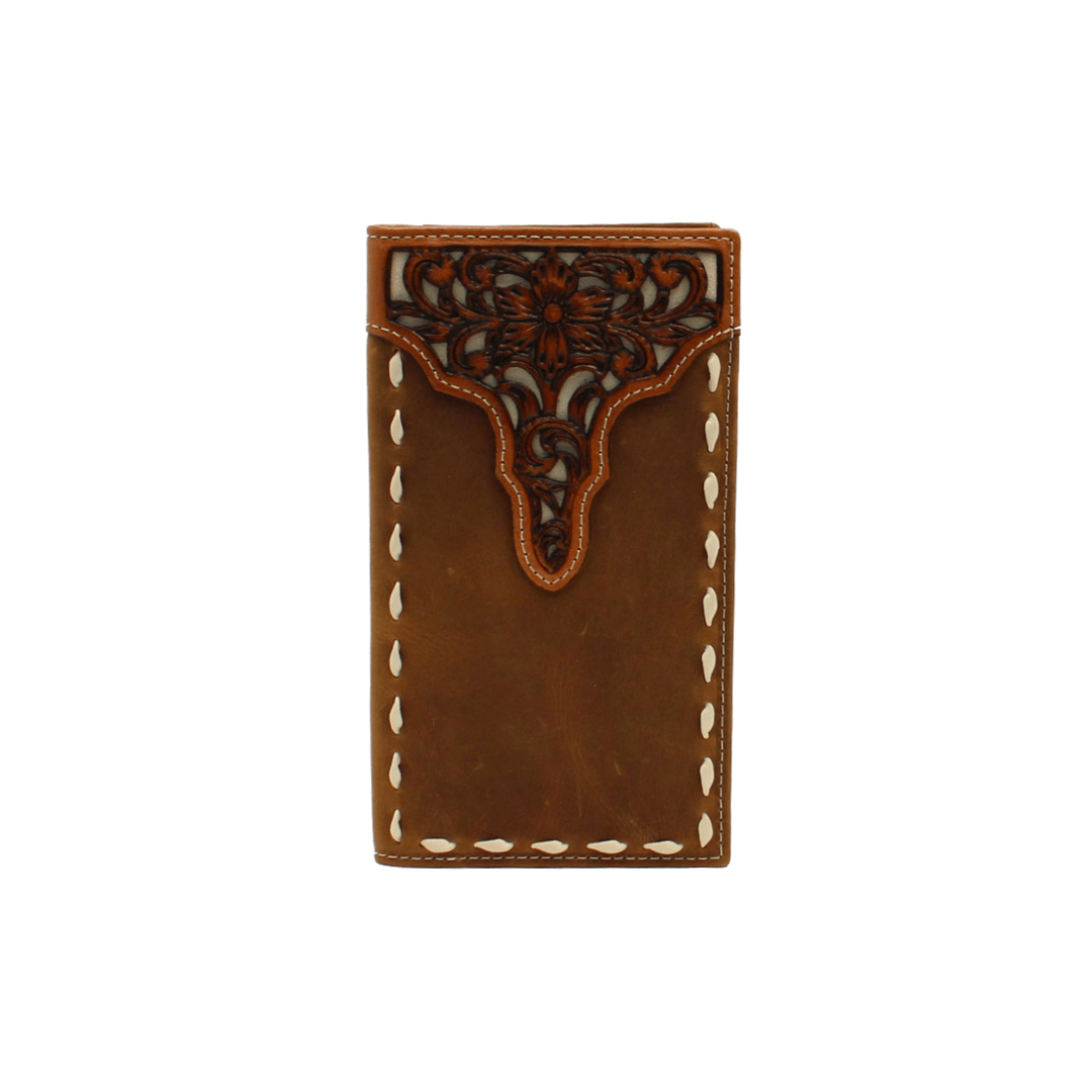 Ariat Men's Floral Tooled Rodeo Brown Wallet