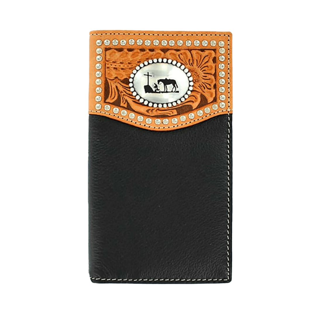 Nocona Men's Cross Concho Embossed Black Wallet