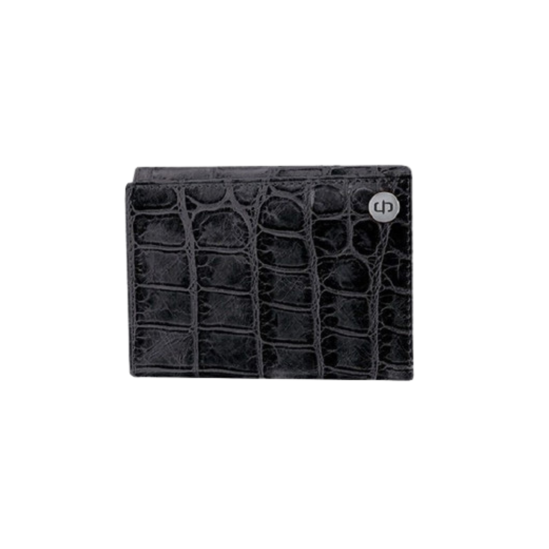 Stetson Men's Crocodile Print Trifold Black Wallet