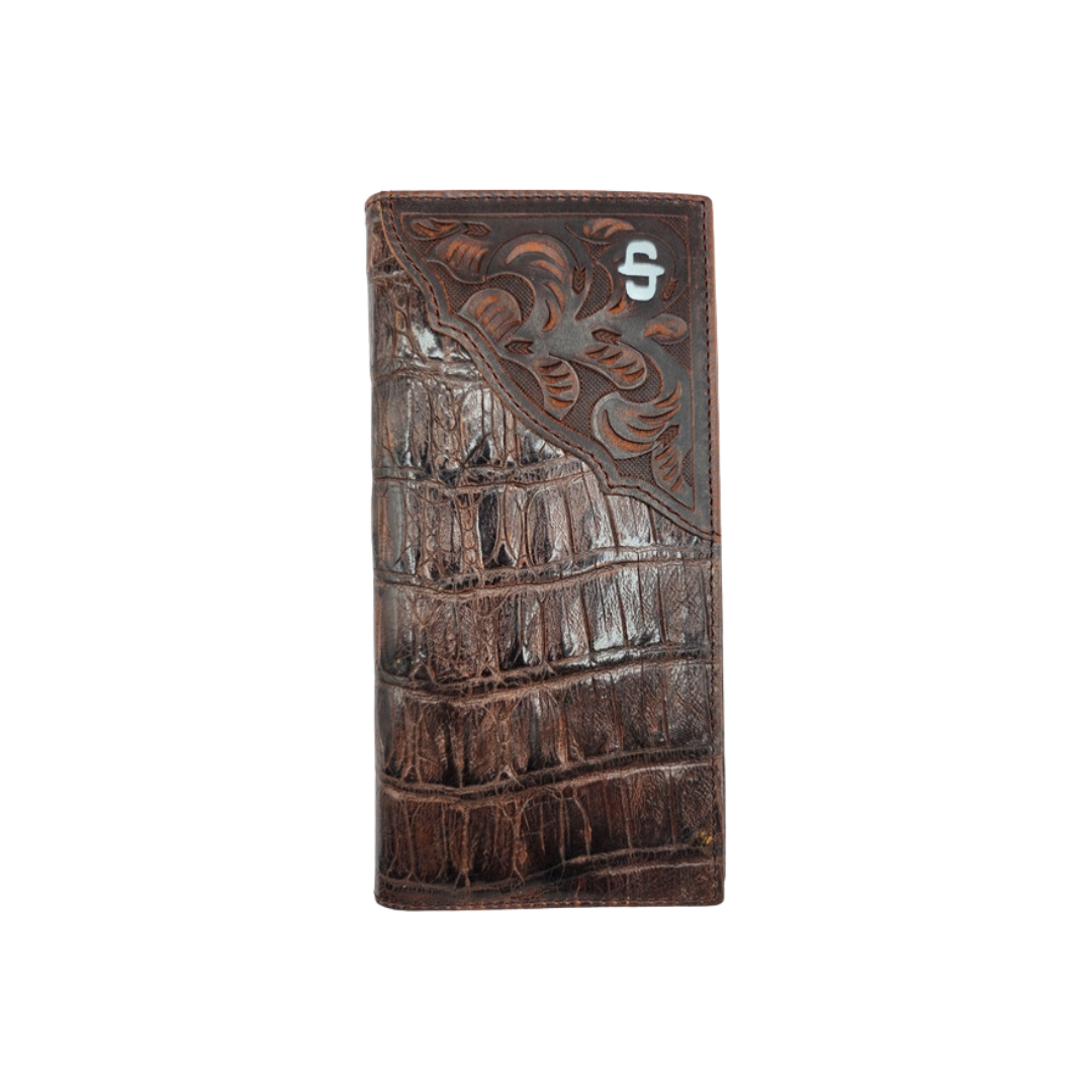 Stetson Men's Floral Emboss Brown Wallet
