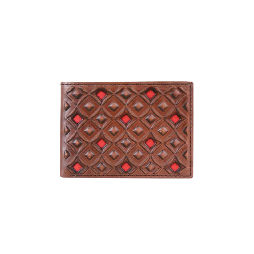 Hooey Men's Signature Bifold Diamond Cutouts Brown Wallet