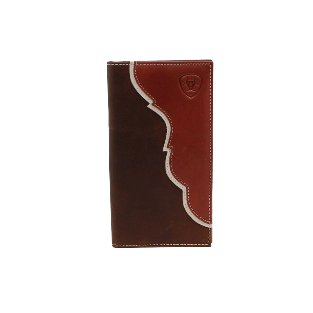 Ariat Men's Two Tone Shield Rodeo Brown Wallet