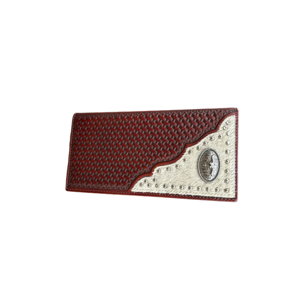Top Notch Men's Basketweave Leather Brown Wallet
