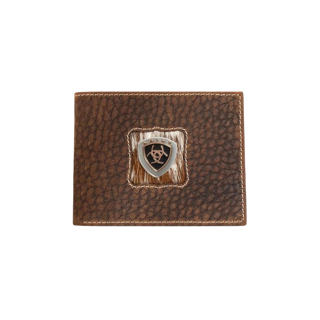 Ariat Men's Calf Hair Bifold Brown Wallet
