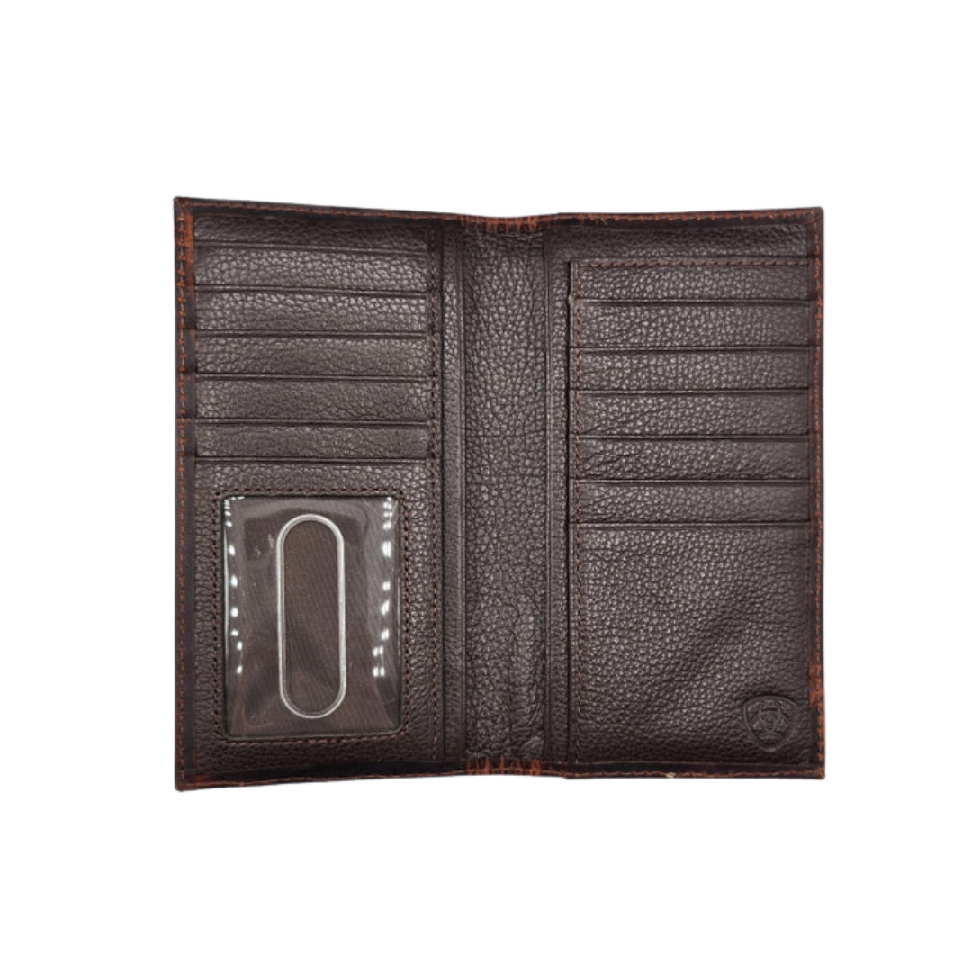 Ariat Men's Distressed American Flag Rodeo Brown Wallet