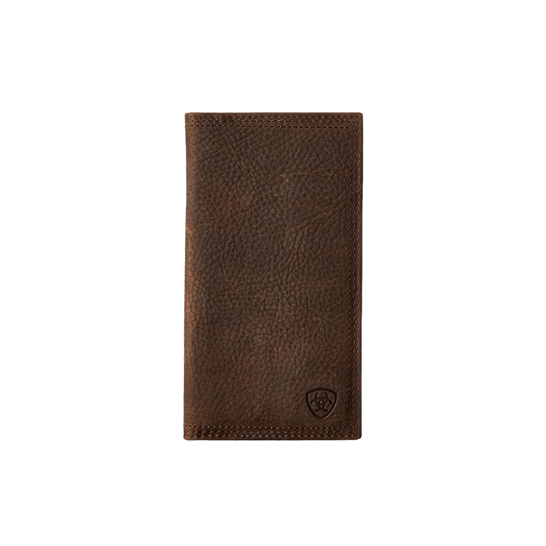 Ariat Men's Rowdy Rodeo Triple Stitch Bi Fold Brown Wallet