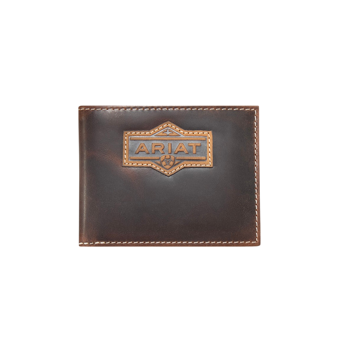 Ariat Men's Bifold Pass Case Dark Brown Wallet