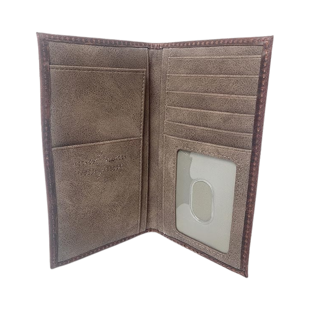 Justin Men's Rodeo Whip Stitch Brown Wallet