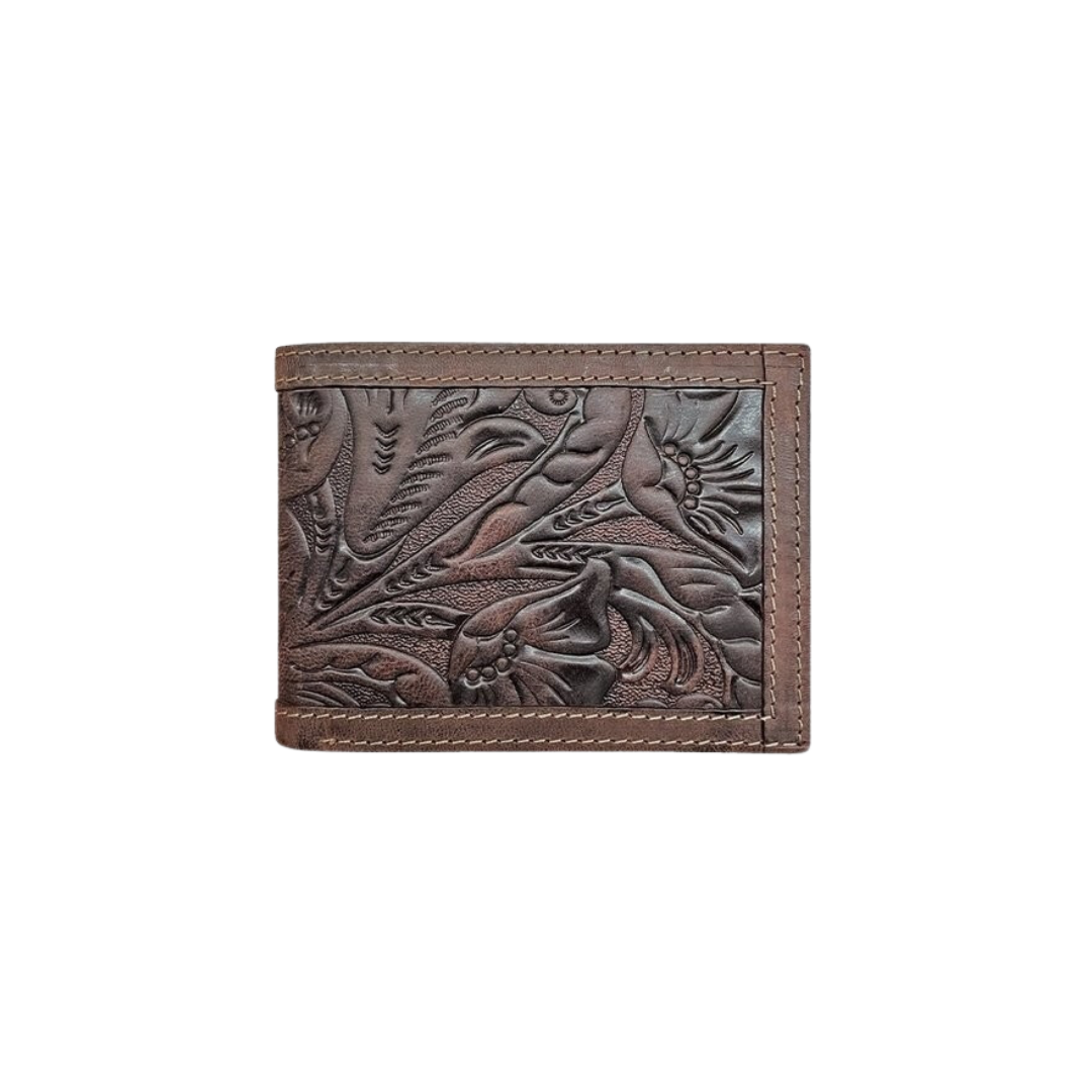 Gem Dandy Men's Wrangler Texas Rose Bi Brown Wallet