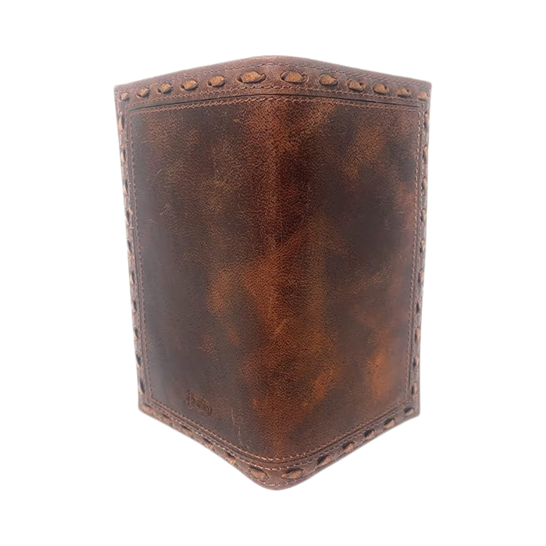 Justin Men's Rodeo Whip Stitch Brown Wallet
