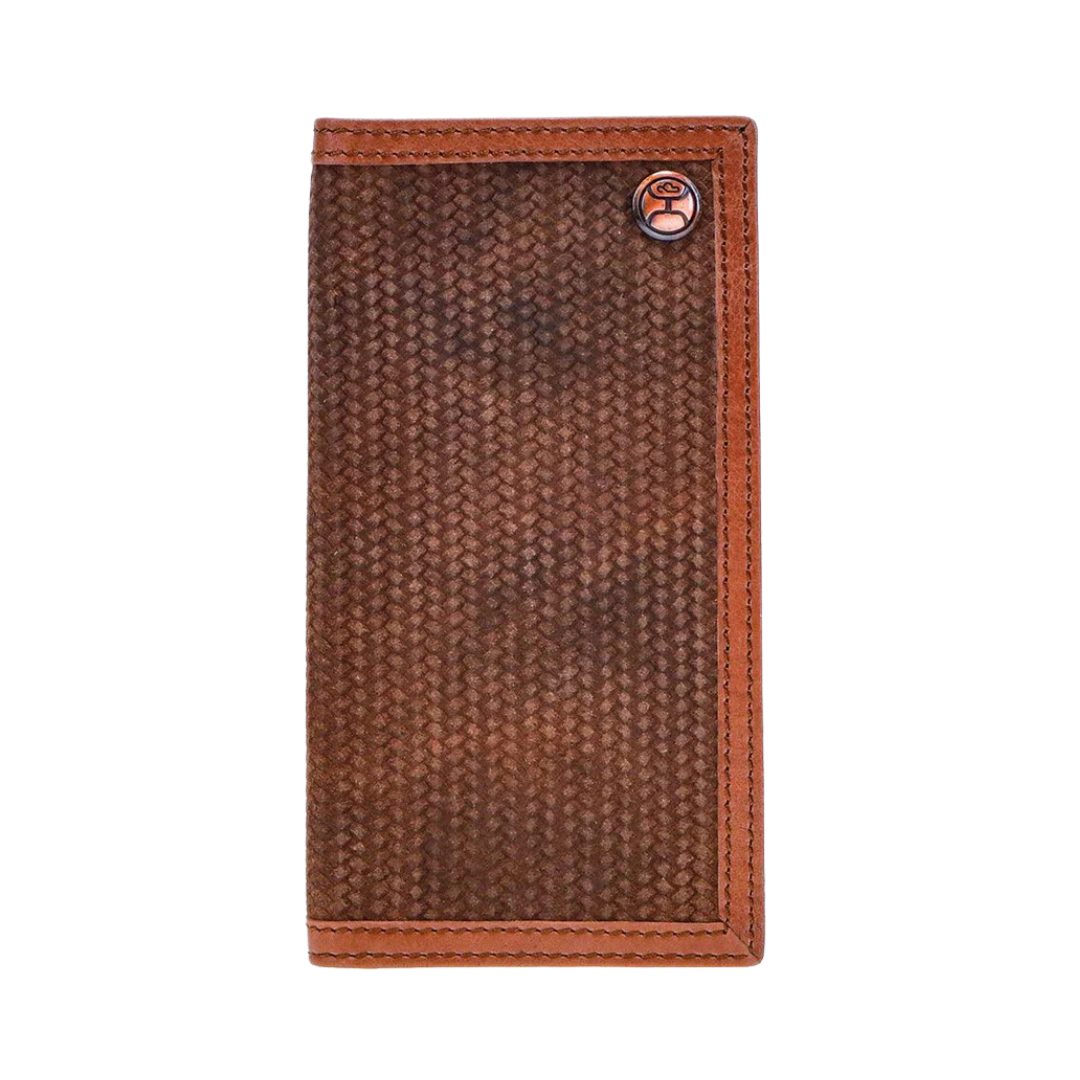 Hooey Men's Classic Rodeo Leather Basket Weave Brown Wallet