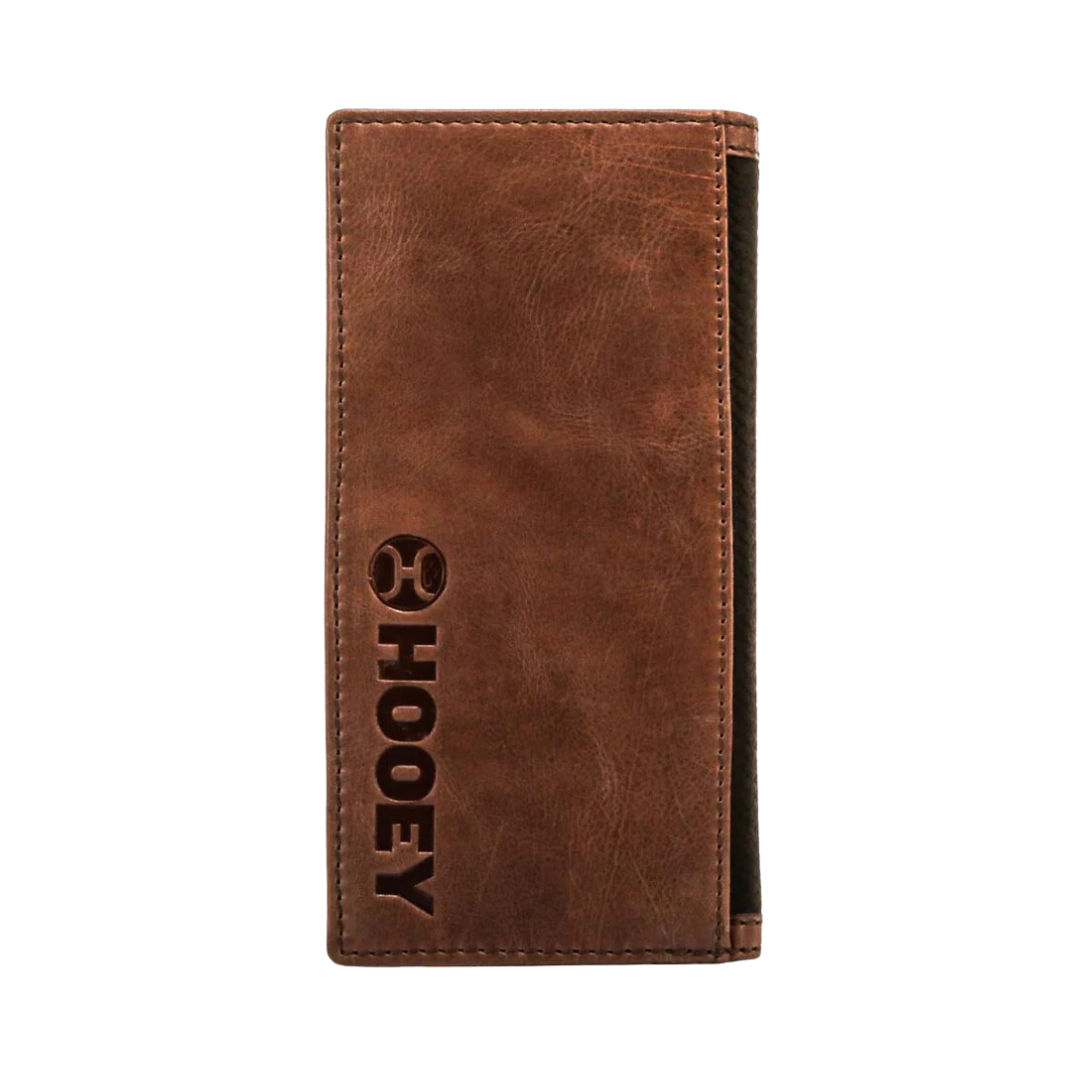 Hooey Men's Classic Rodeo Leather Basket Weave Brown Wallet