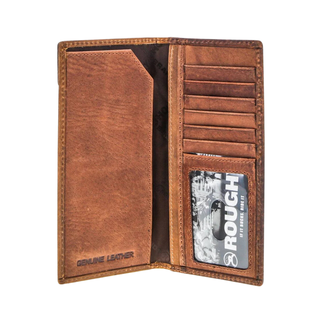 Hooey Men's Hawk Canyon Rodeo Distressed Leather Tan Brown Wallet