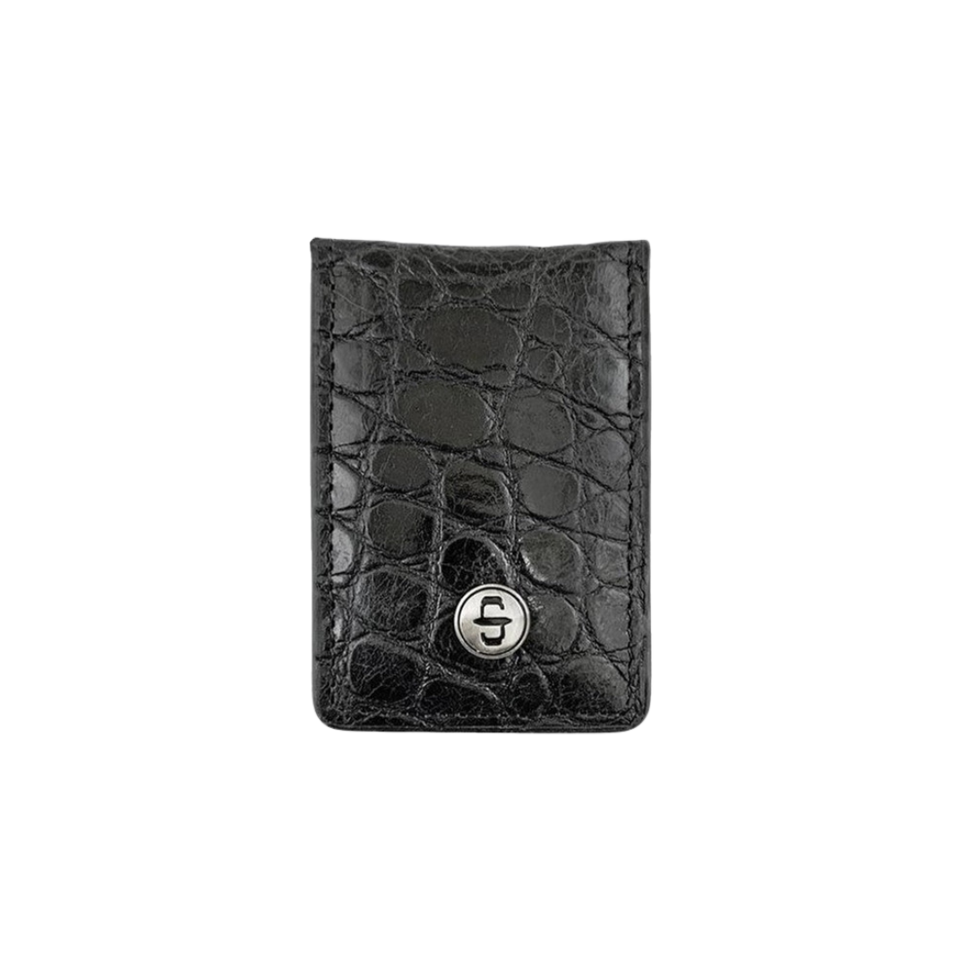 Stetson Men's Croco Embossed Black Money Clip