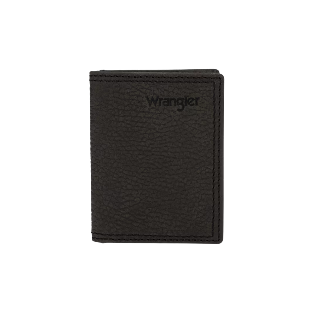 Wrangler Men's Vertical Bifold Black Wallet