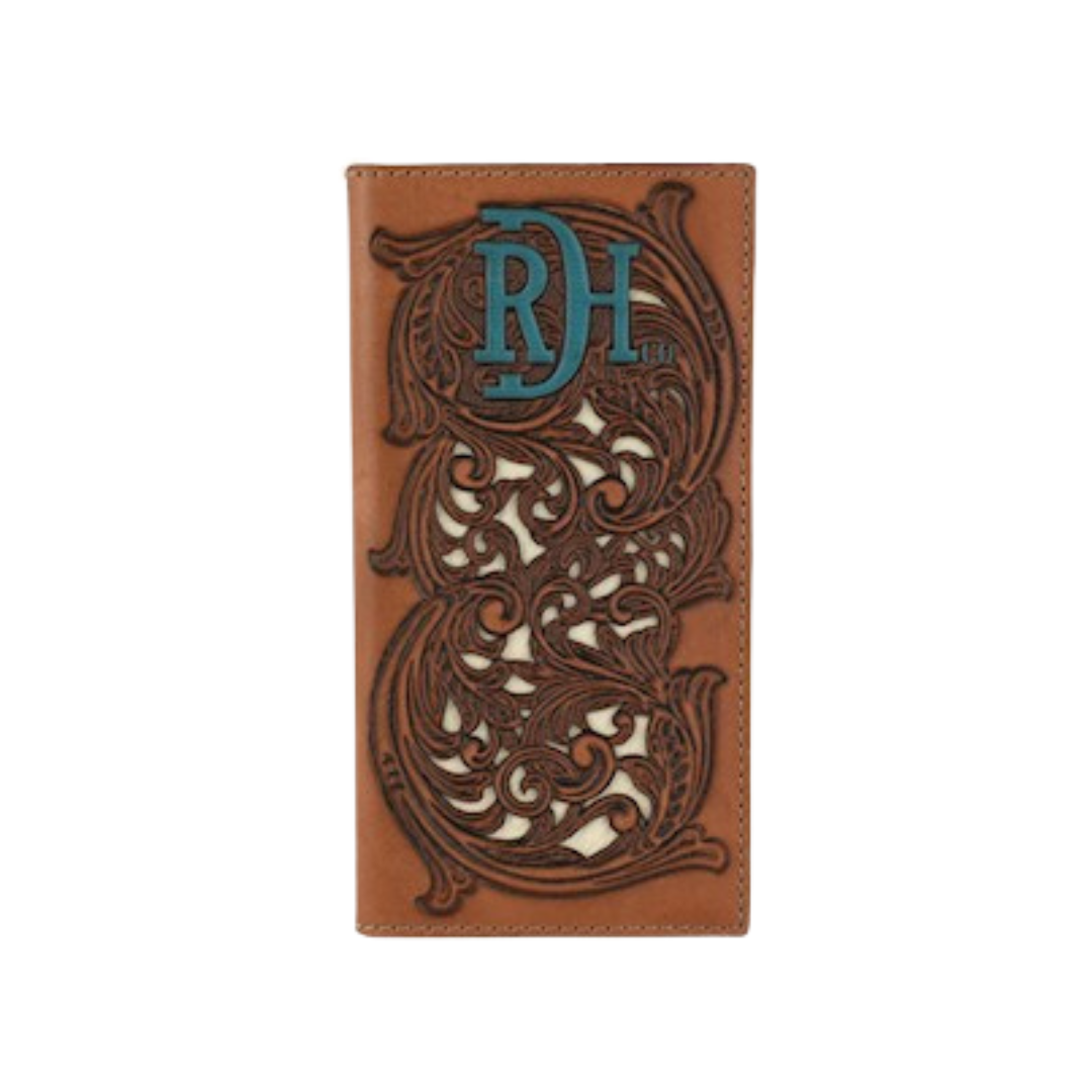 Red Dirt Men's Rodeo Tooled Underlay Ivory Wallet