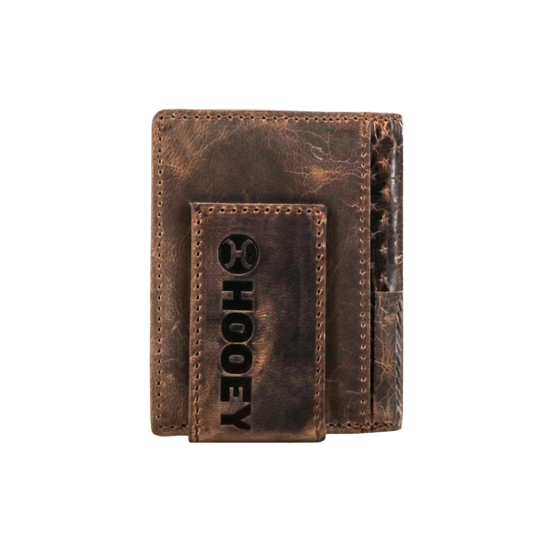 Hooey Men's Liberty Roper Bifold Brown Money Clip