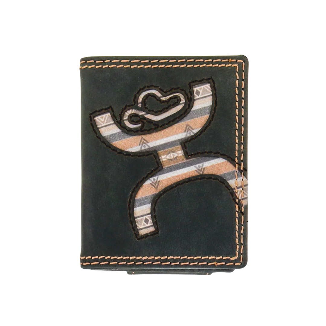 Hooey Men's Original Bifold Lakota Print Black Money Clip