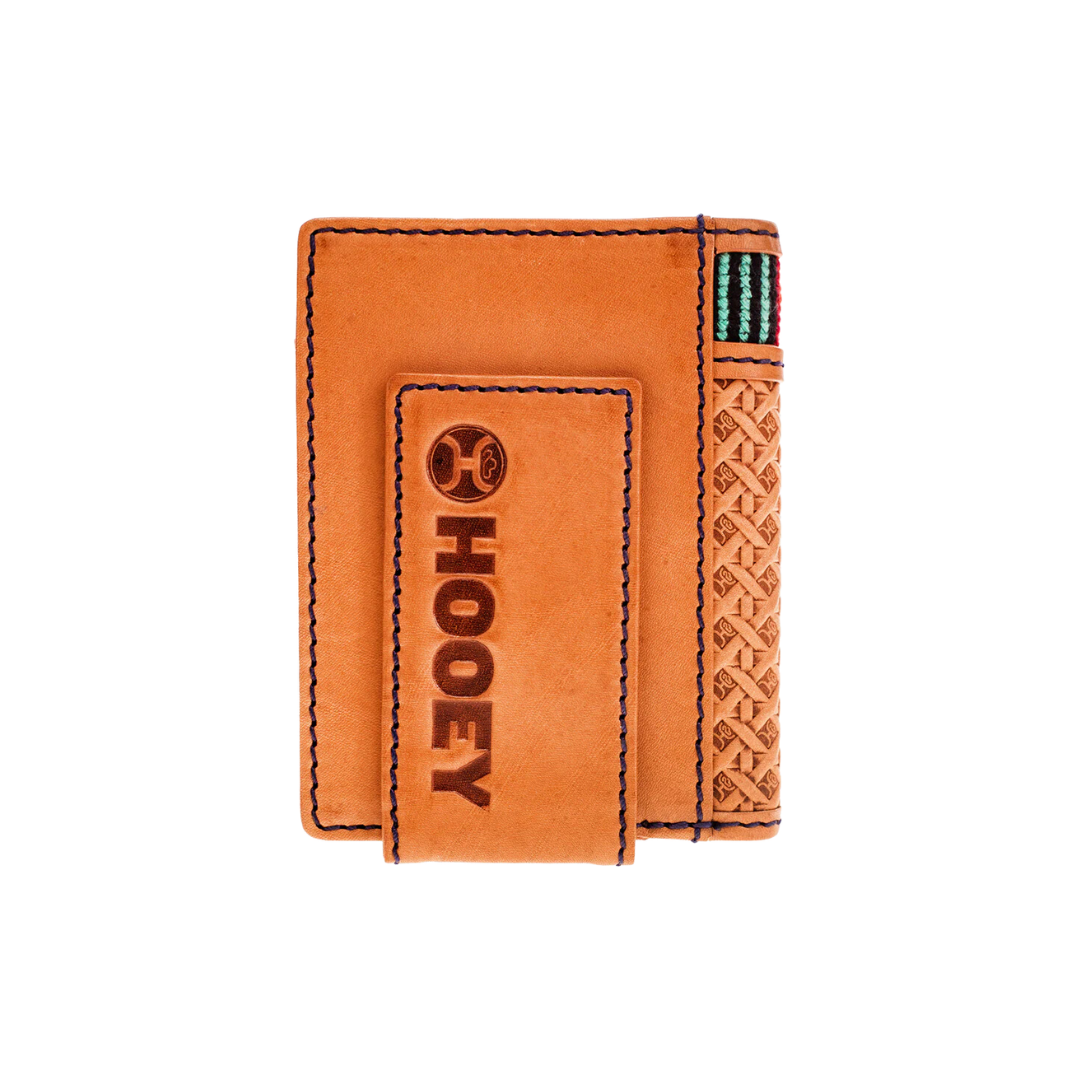 Hooey Men's Tarlo Basket Weave Bifold Tan Serape Money Clip