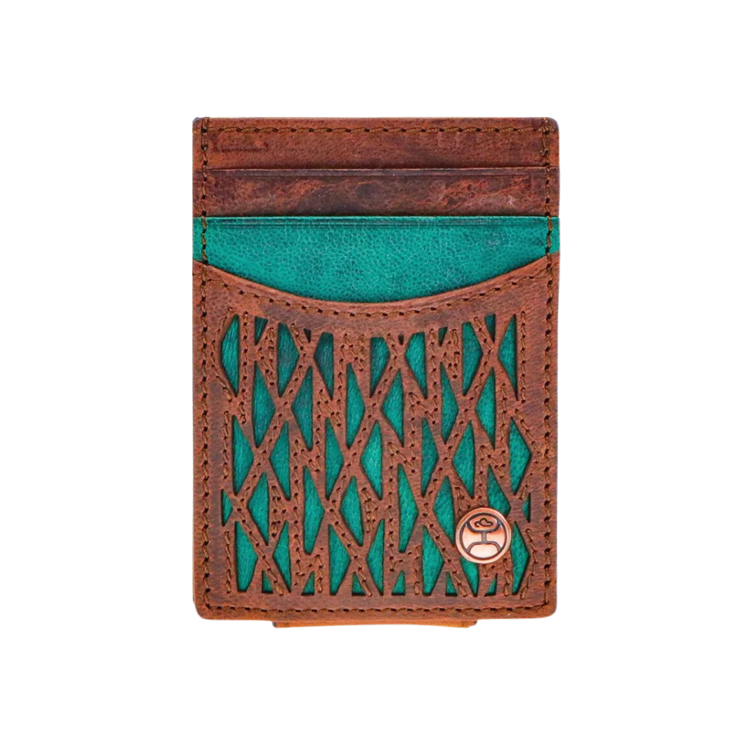 Hooey Men's Chapawee Aztec Brown Turquoise Money Clip