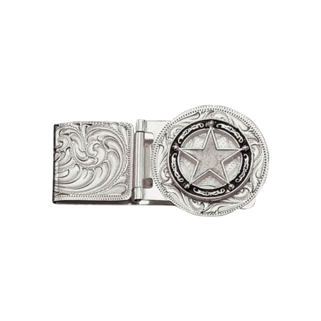 Montana Silversmiths Men's Retro Star Grey Money Clip